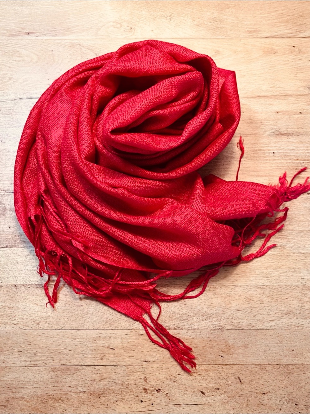 Pashmina red versatile scarf